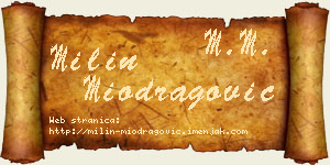 Milin Miodragović vizit kartica